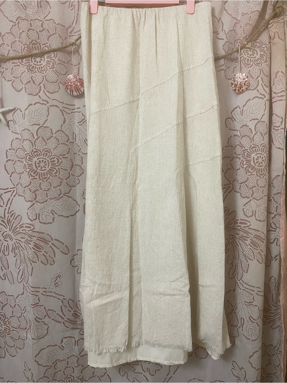 Linen blend maxi skirt